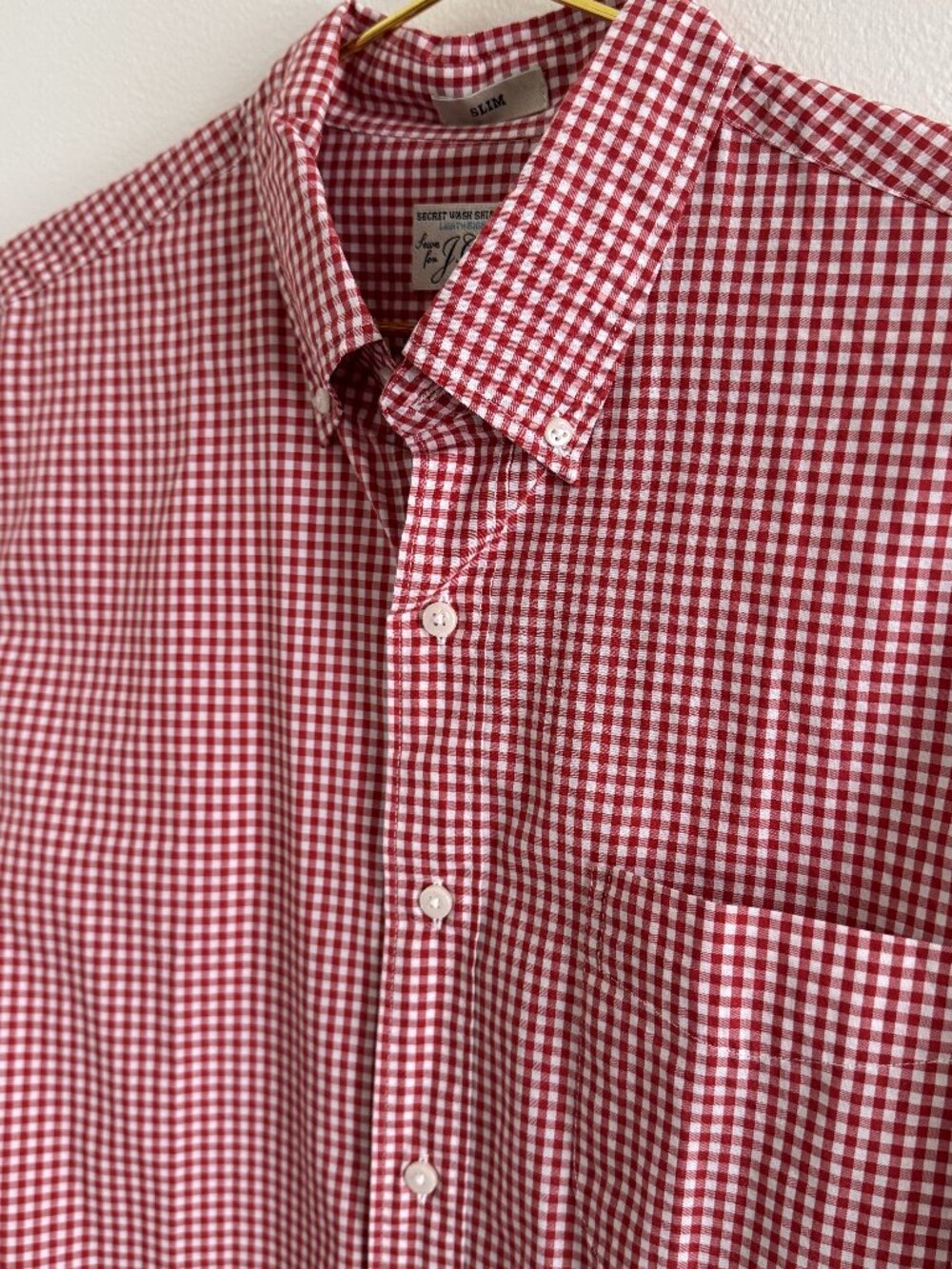J. Crew Men's Gingham Shirt Slim Medium
